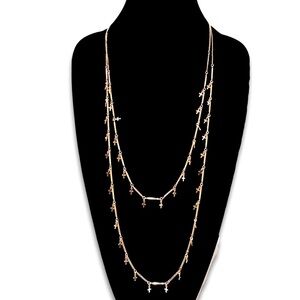 EXPRESS Gold Tone Layered Cross Charm Necklace NWT​